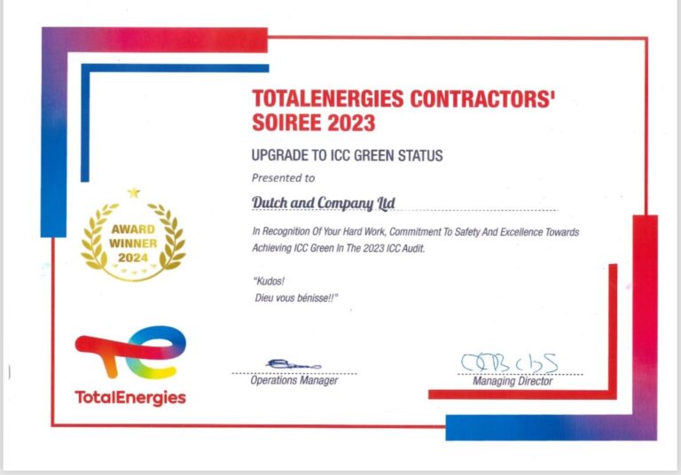 Total Energies certificate